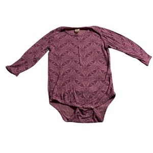 Kate Quinn Lenzing Modal Hollyhock Butterfly Longsleeve Lap Neck Bodysuit 12-18